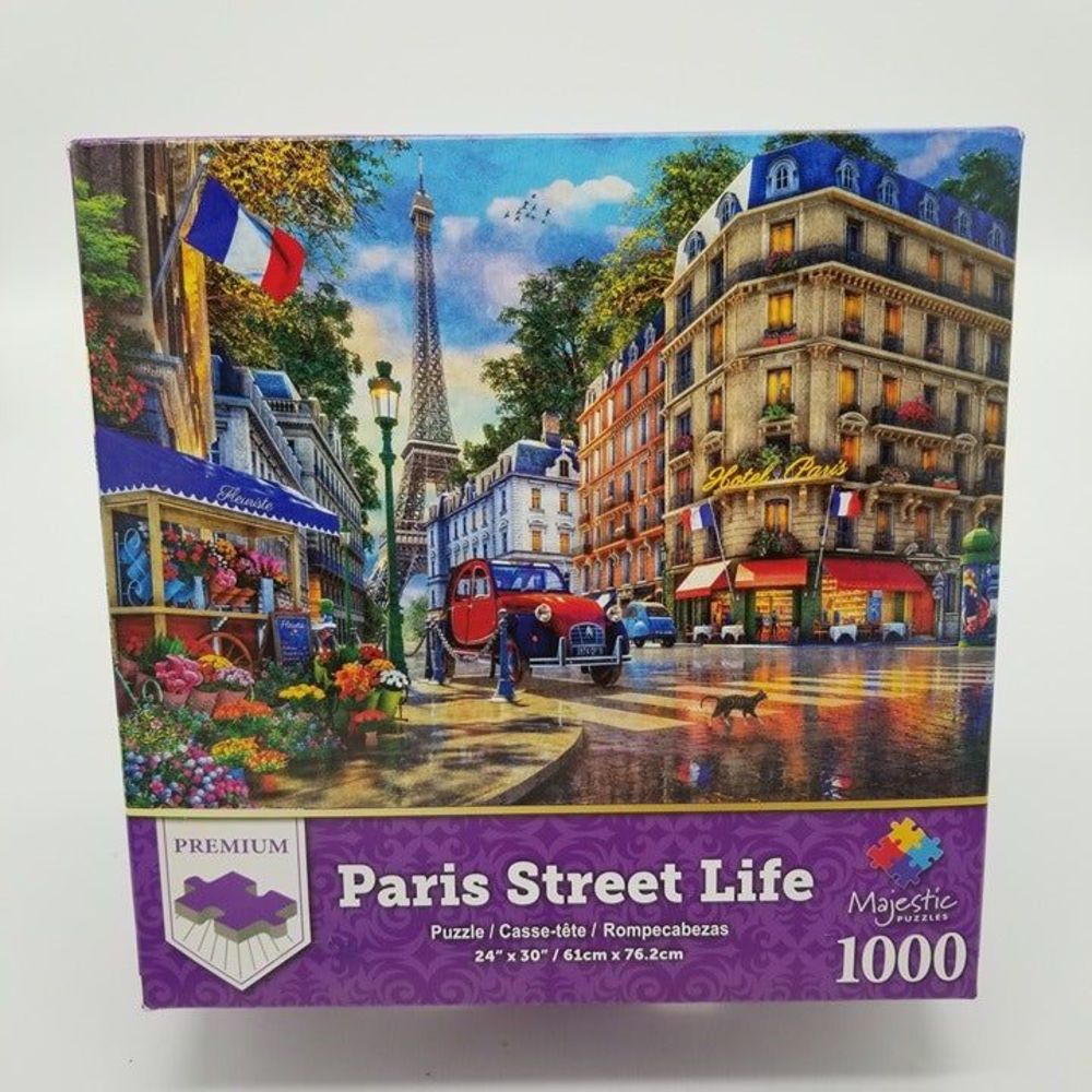 Majestic Springbok Paris Street Life 1000pc Jigsaw Puzzle Complete Pre Owned
